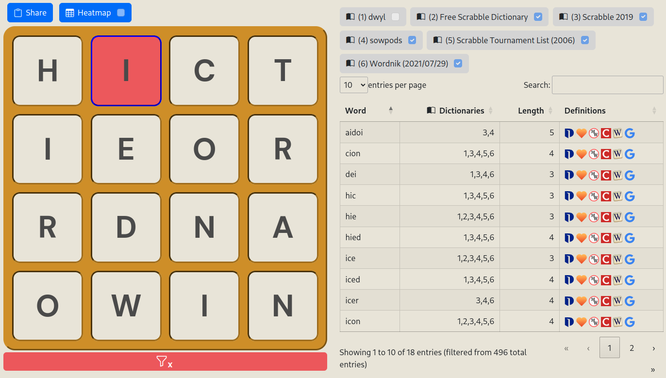 board letter filter