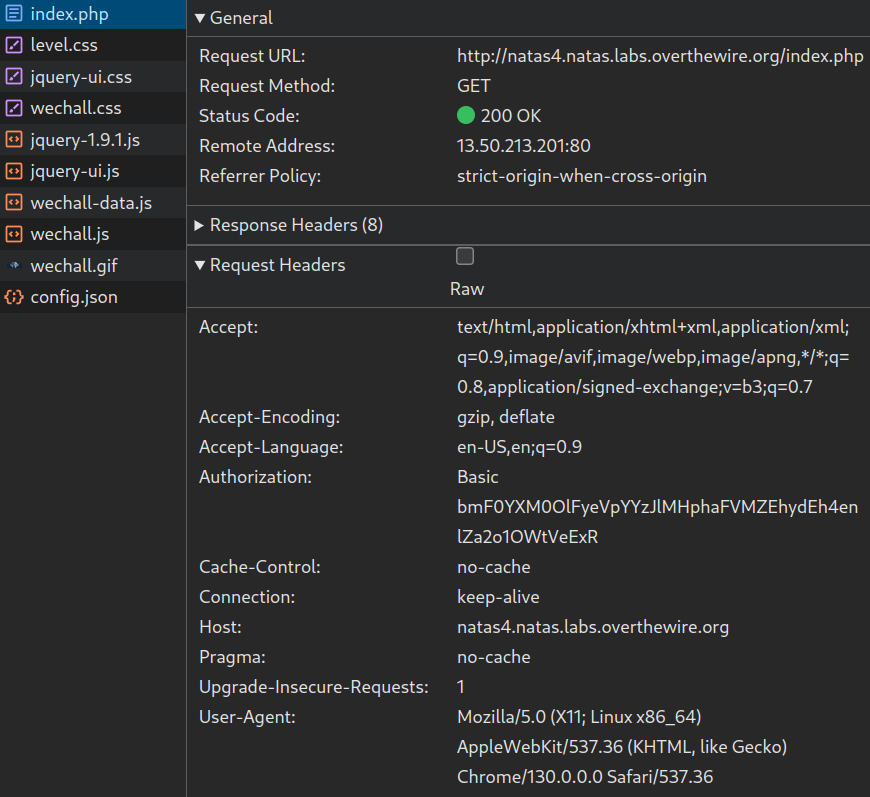 level 4 network tab index.php